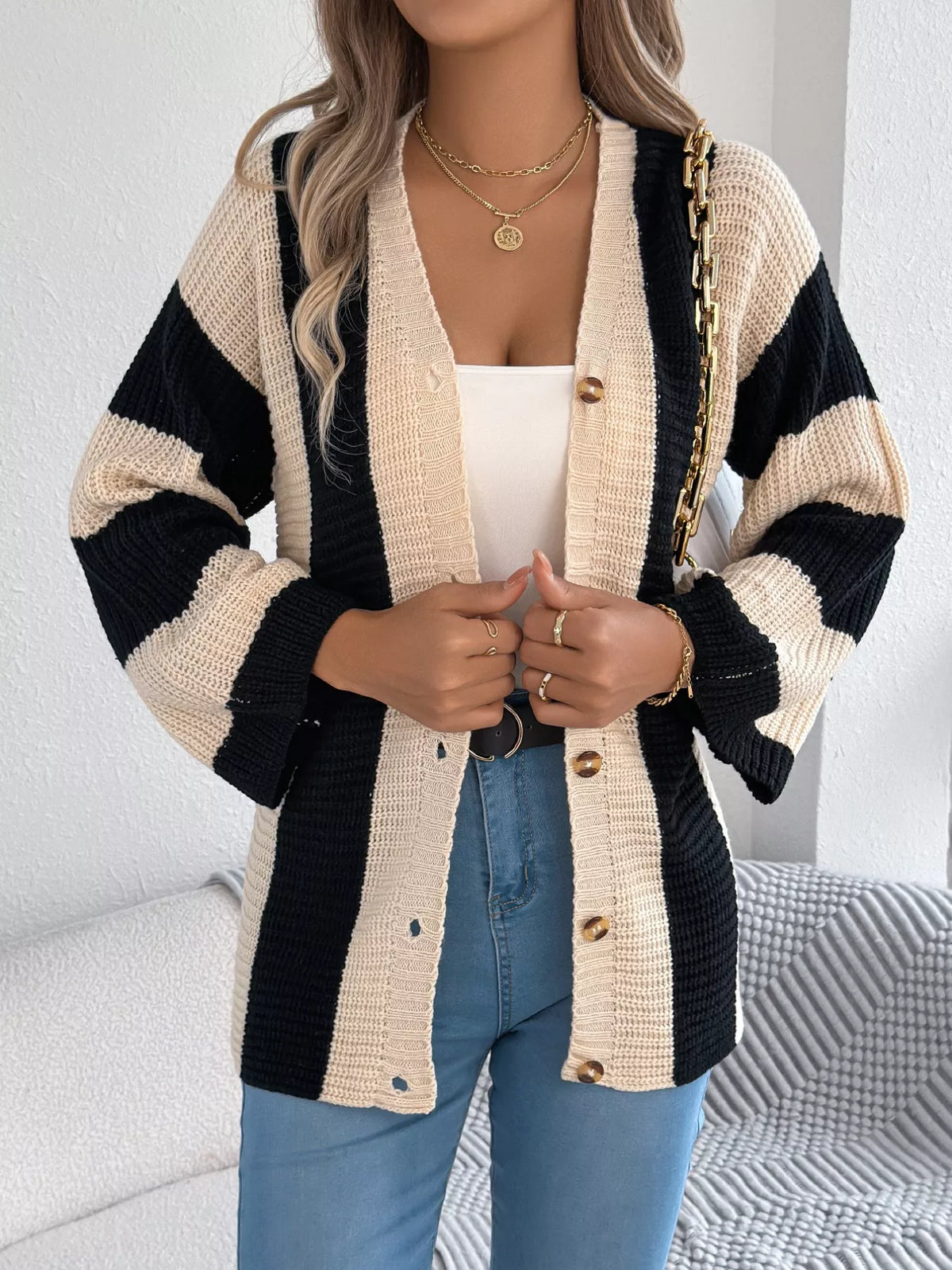 Block Button-up Cardigan (6)