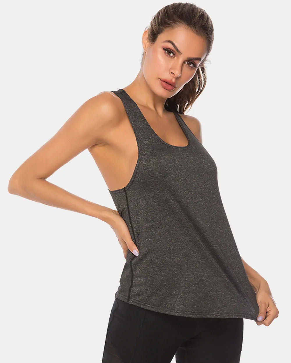 Full Size Scoop Neck Wide Strap Active Tank (7)