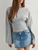 Full Size Long Sleeve Fitted T-shirt Plus (10)