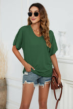 V-neck Side Ruched Tee (7)