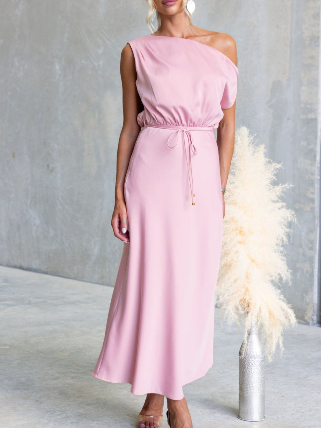 One-shoulder Tied Midi Dress (17)