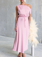 One-shoulder Tied Midi Dress (17)