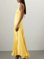 Pleated Halter Neck Maxi Dress (6)