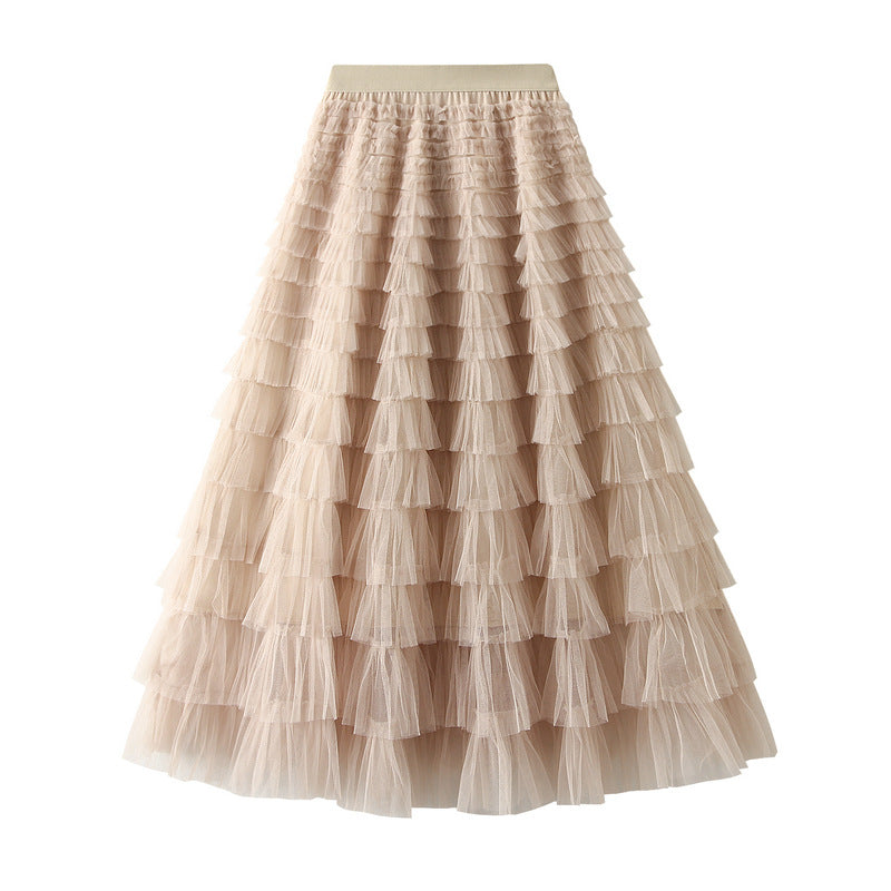 Cake Skirt White Gauze Pleated photo 1