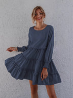 Ruffle Tiered Long Sleeve Mini Dress (7)
