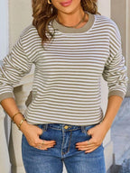Striped Round Neck Sweater (15)
