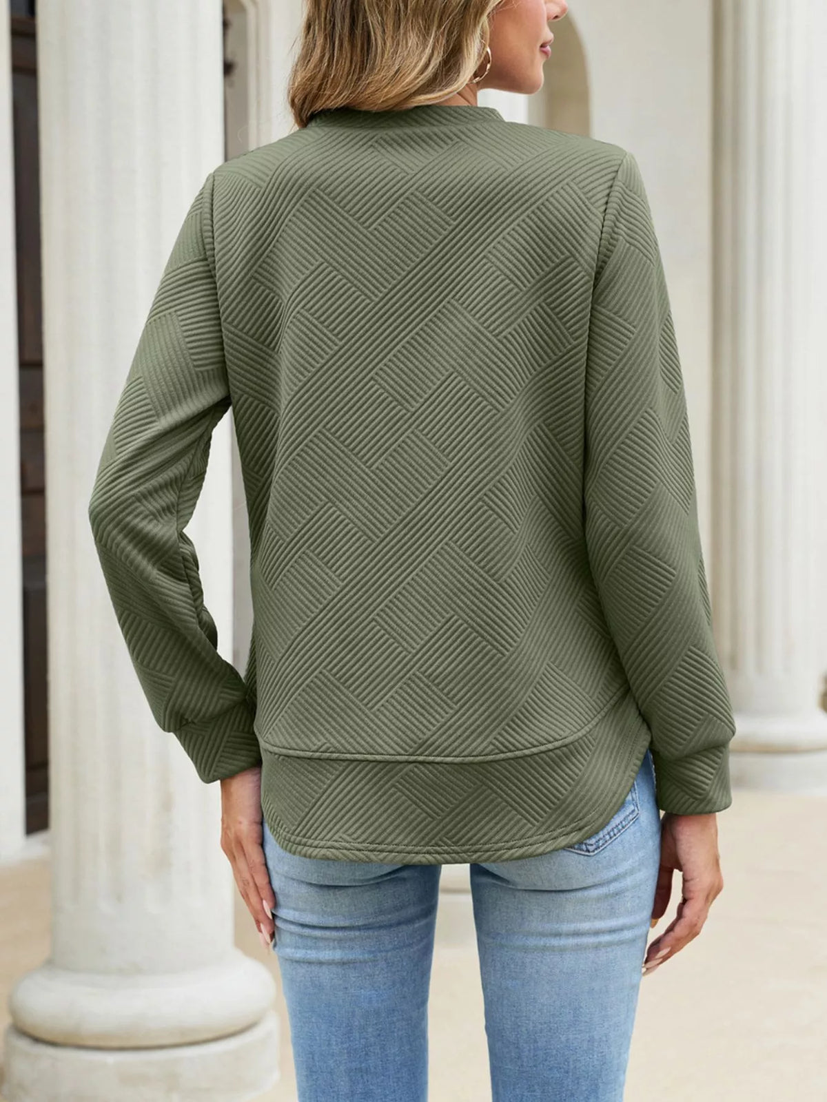 Textured Crew Neck Sweatshirt (21)