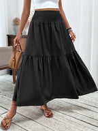Smocked Waist Tiered Skirt (11)