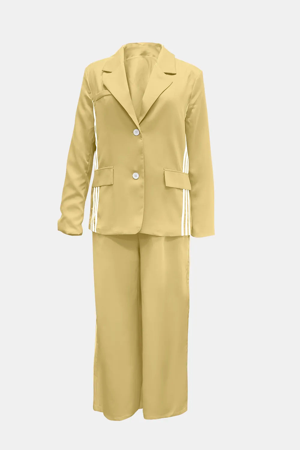 Side Striped Long Sleeve Blazer Pants Set (5)