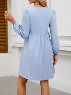 Tie Front Long Sleeve Mini Dress (6)