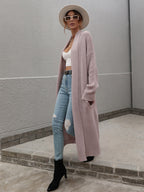 Waffle Knit Open Front Duster Cardigan Pockets (10)