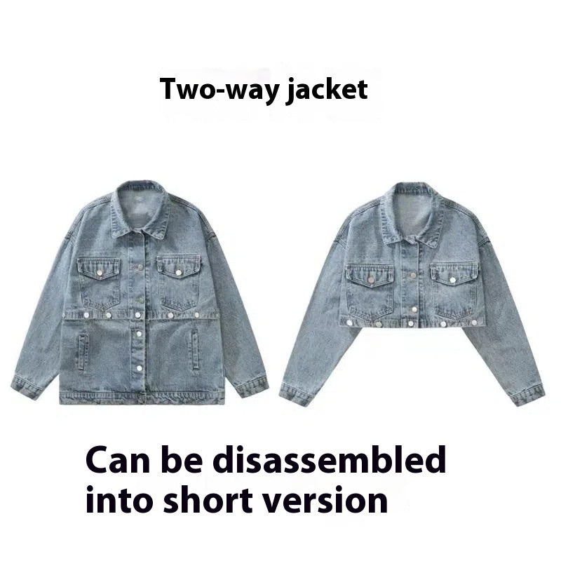 Vintage Denim Jacket Detachable Top photo 14