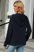 Drawstring Zip Up Long Sleeve Hoodie (6)