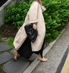 Shirt Dress Overknee Long Split Bf Cotton Linen Trench Coat photo 9