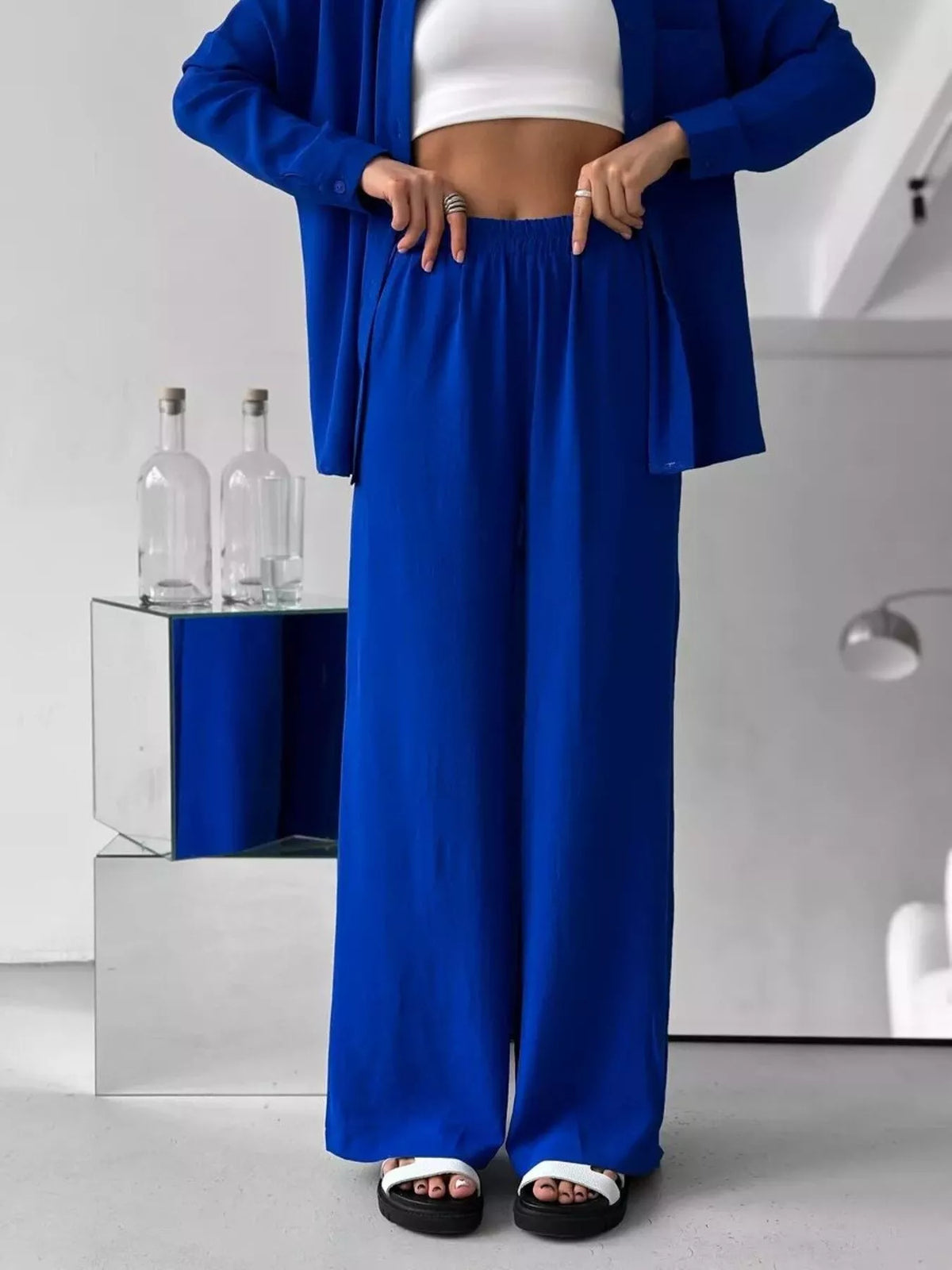 Button Down Shirt Pants Set (18)