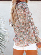 Full Size Floral Print V-neck Long Sleeve Blouse Plus (18)