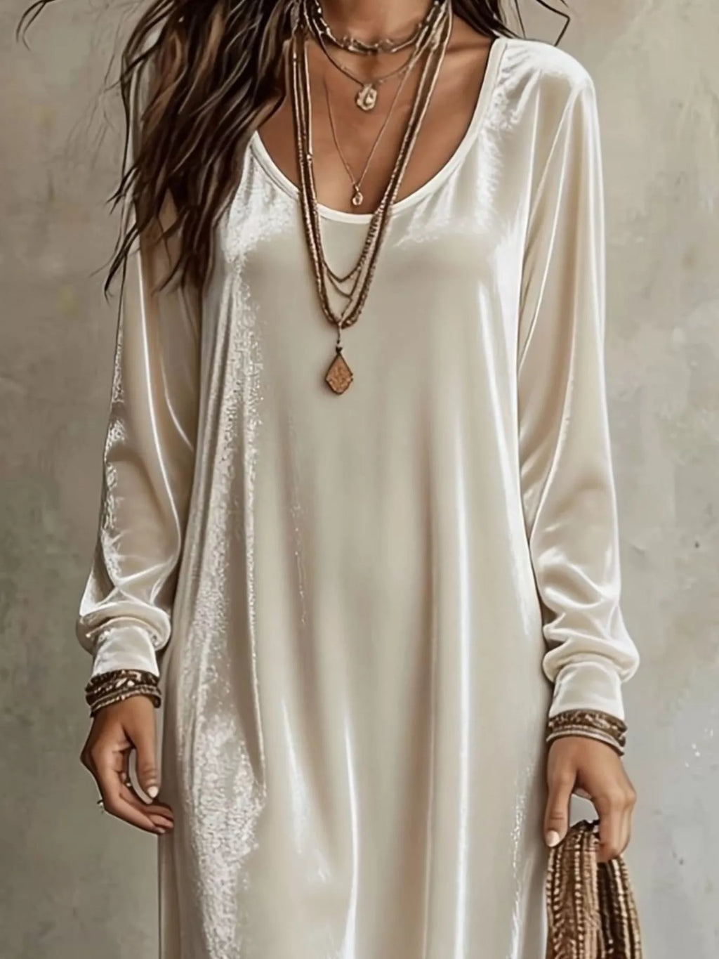 Velvet Maxi Dress Flowy Hem (2)