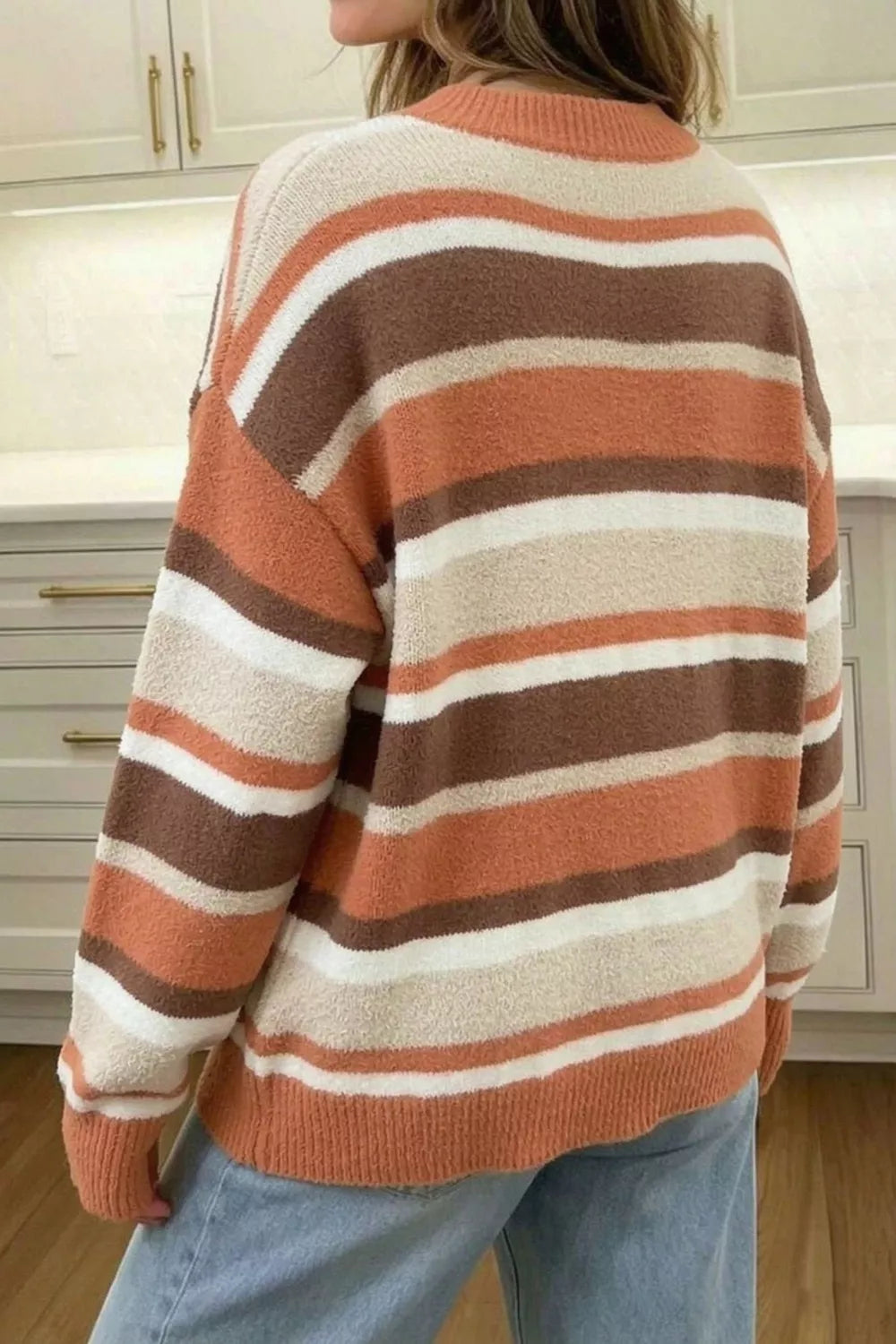 Striped Dropped Shoulder Sweater (8)