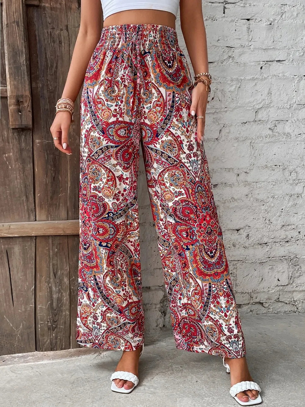 Printed Wide Leg Pants (19)