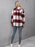 Plaid Long Sleeve Shirt Jacket (10)
