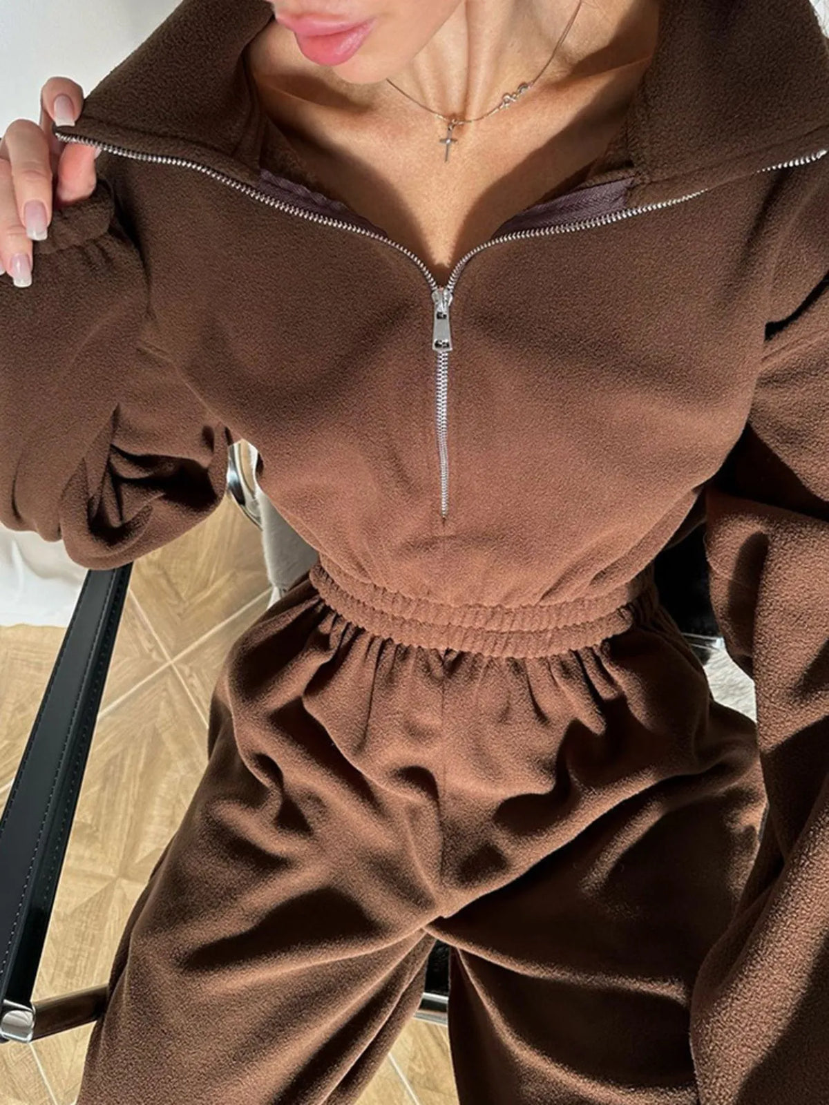 Zip Front Long Sleeve Jumpsuit (6)
