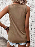 Breathable V-neck Ribbed-band Tank Top (6)