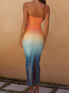 Slit Back Gradient Cami Dress (2)