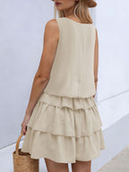 Sleeveless Ruffle Layered Mini Dress (6)