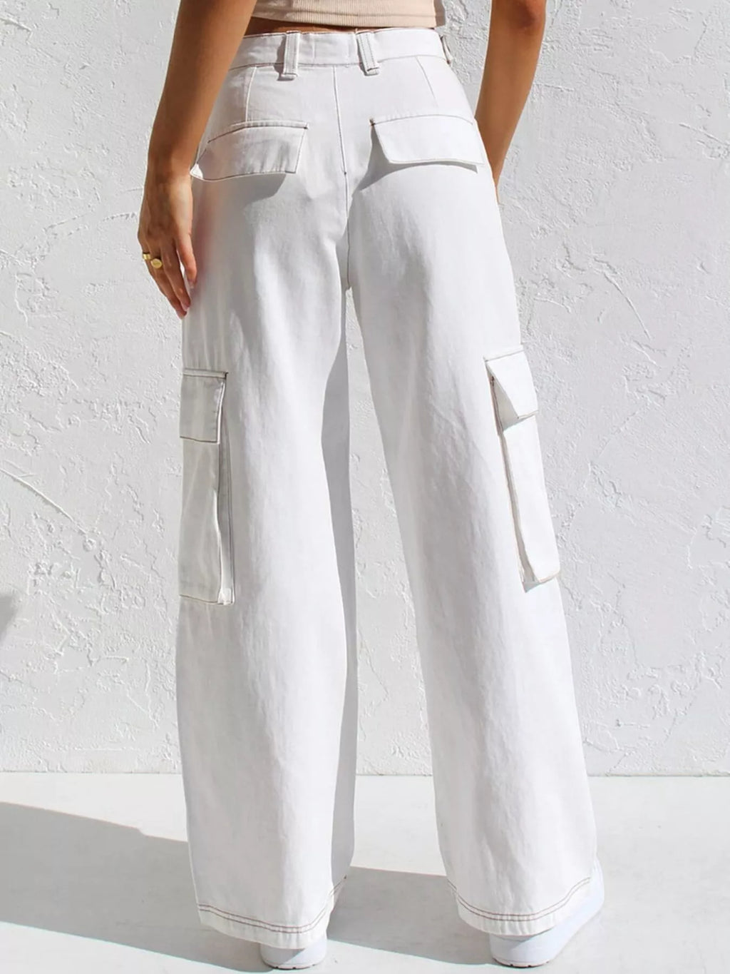 High-waisted Wide Leg Cargo Jeans (8)