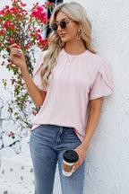Round Neck Petal Sleeve T-shirt (20)