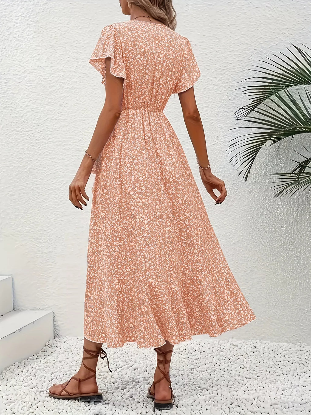 Floral Print Ruffle Hem Wrap Midi Dress (13)