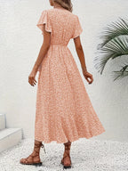 Floral Print Ruffle Hem Wrap Midi Dress (13)