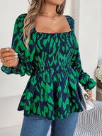 Square Neck Flounce Sleeve Blouse (17)