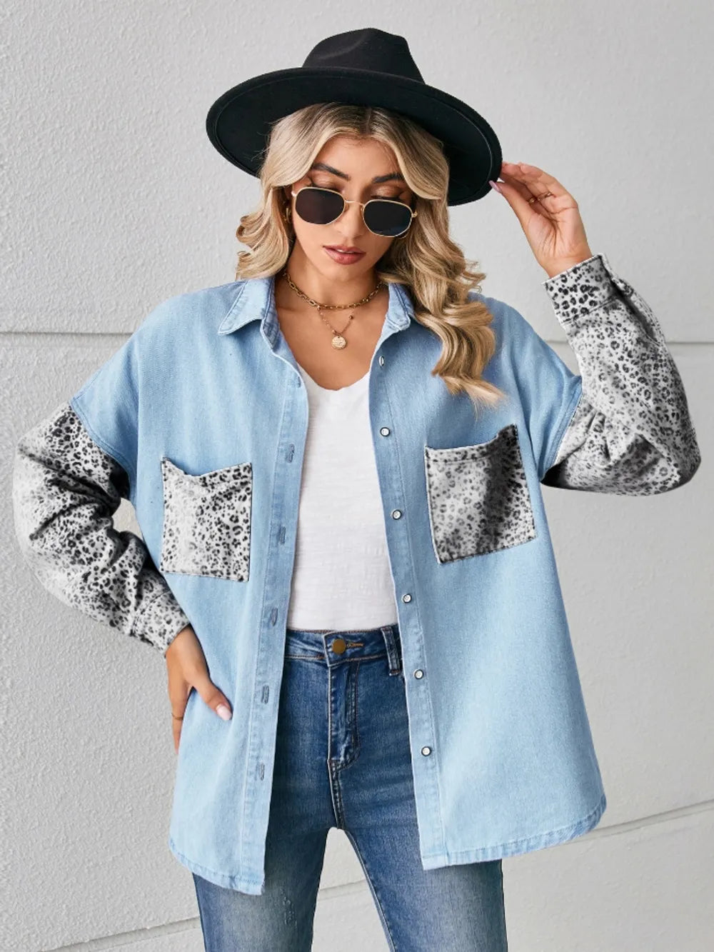 Leopard Button Up Denim Jacket (8)