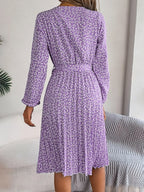 Ditsy Floral Tie Waist Pleated Dress (18)