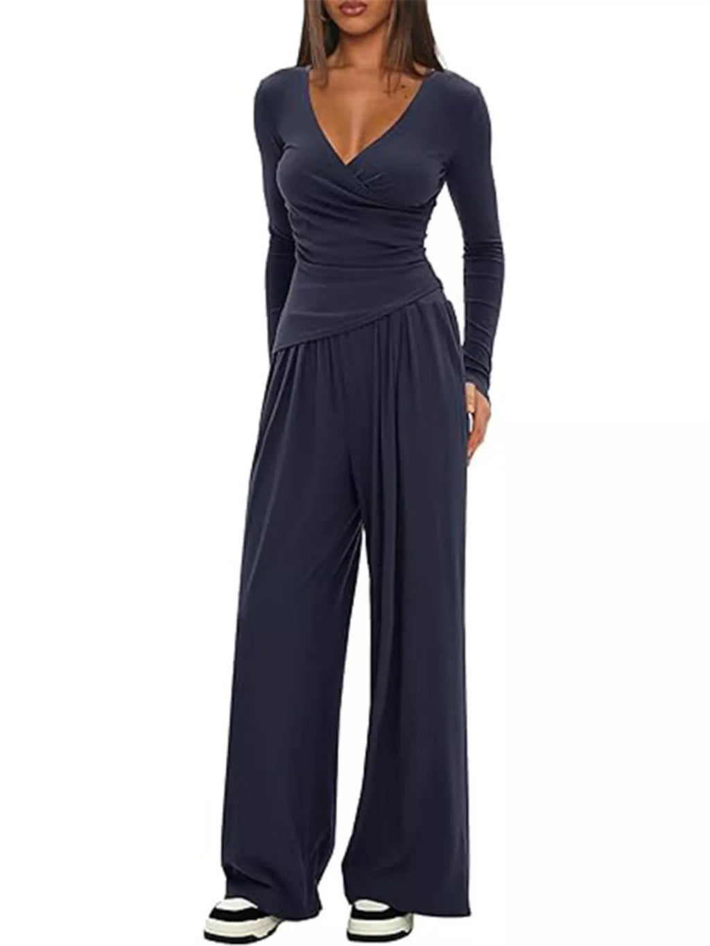 Casual Long Sleeve Top Pants Two-piece Set (14)