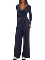 Casual Long Sleeve Top Pants Two-piece Set (14)