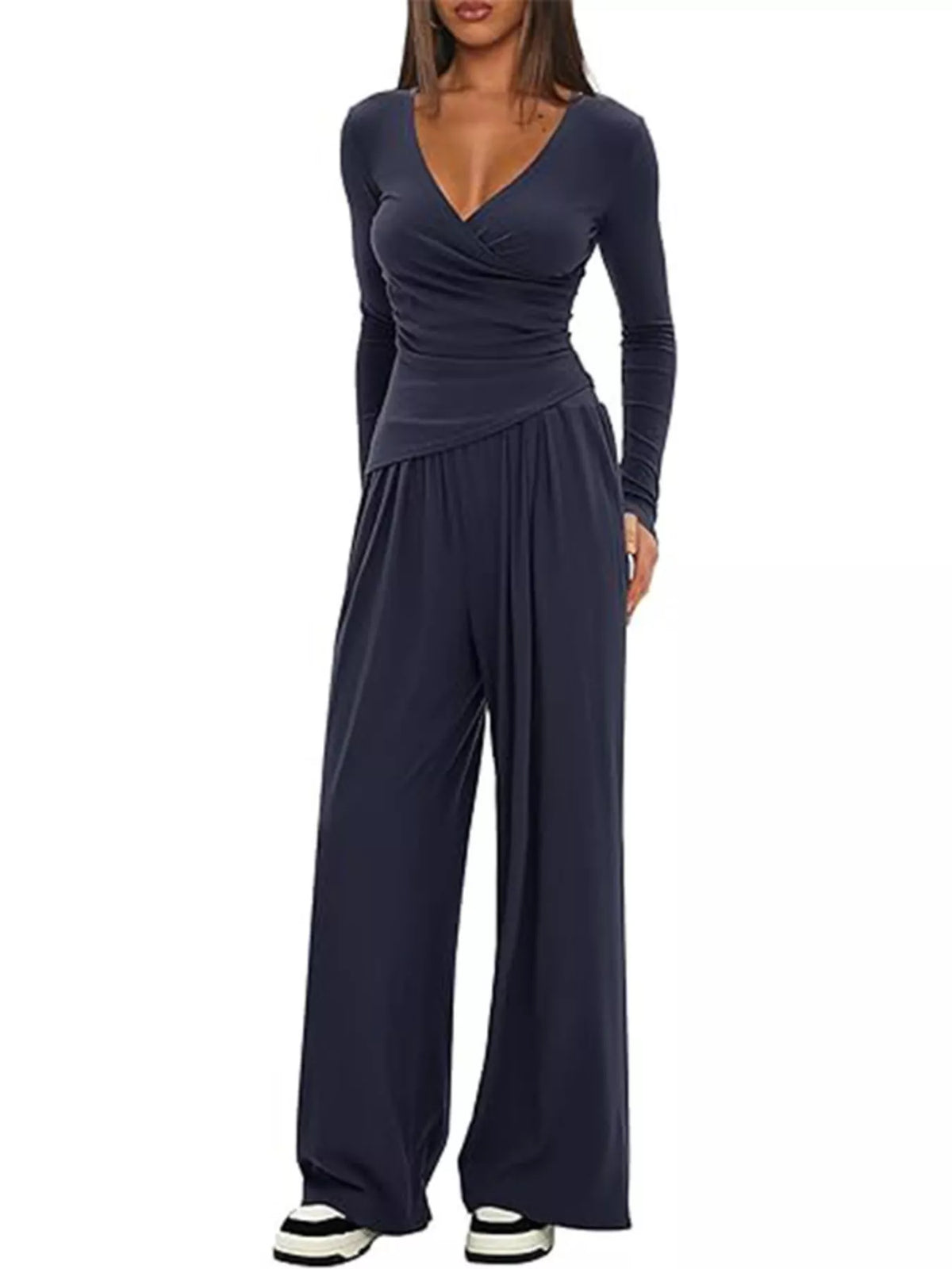 Casual Long Sleeve Top Pants Two-piece Set (14)