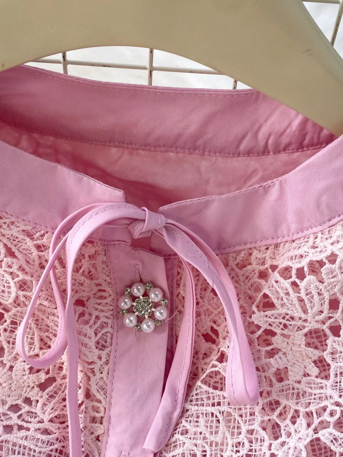 Lace Button Up Top Skirt Set (6)