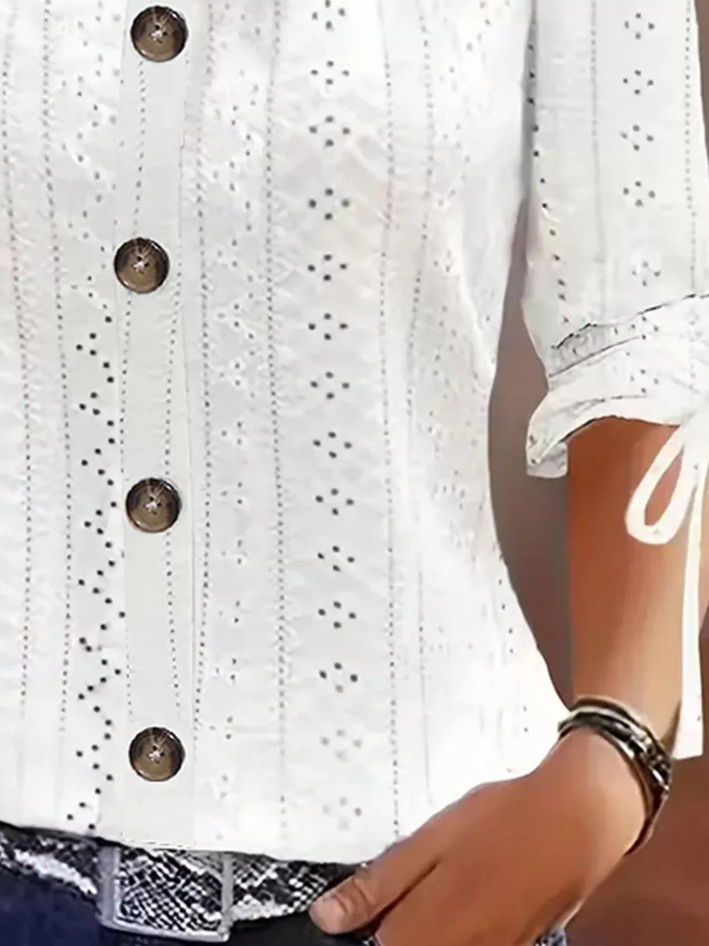 Eyelet Tie-sleeve Detail Top (3)