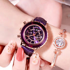 Green Leather Strap Belt Calendar Watch photo 8