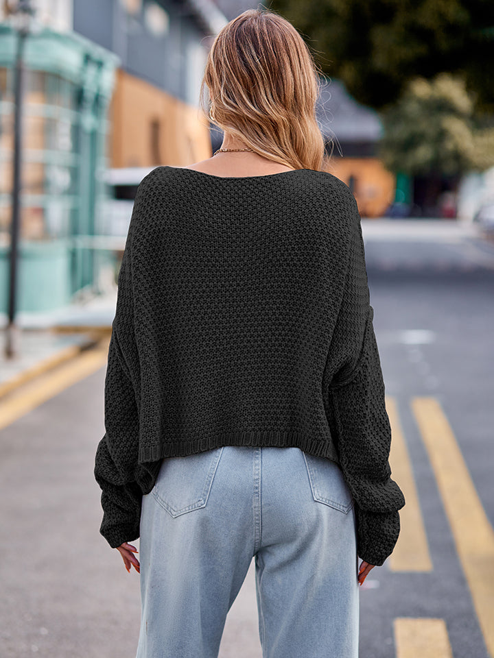 Round Neck Cable-knit Sweater (2)