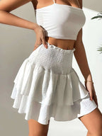 Smocked Layered Mini Skirt (8)