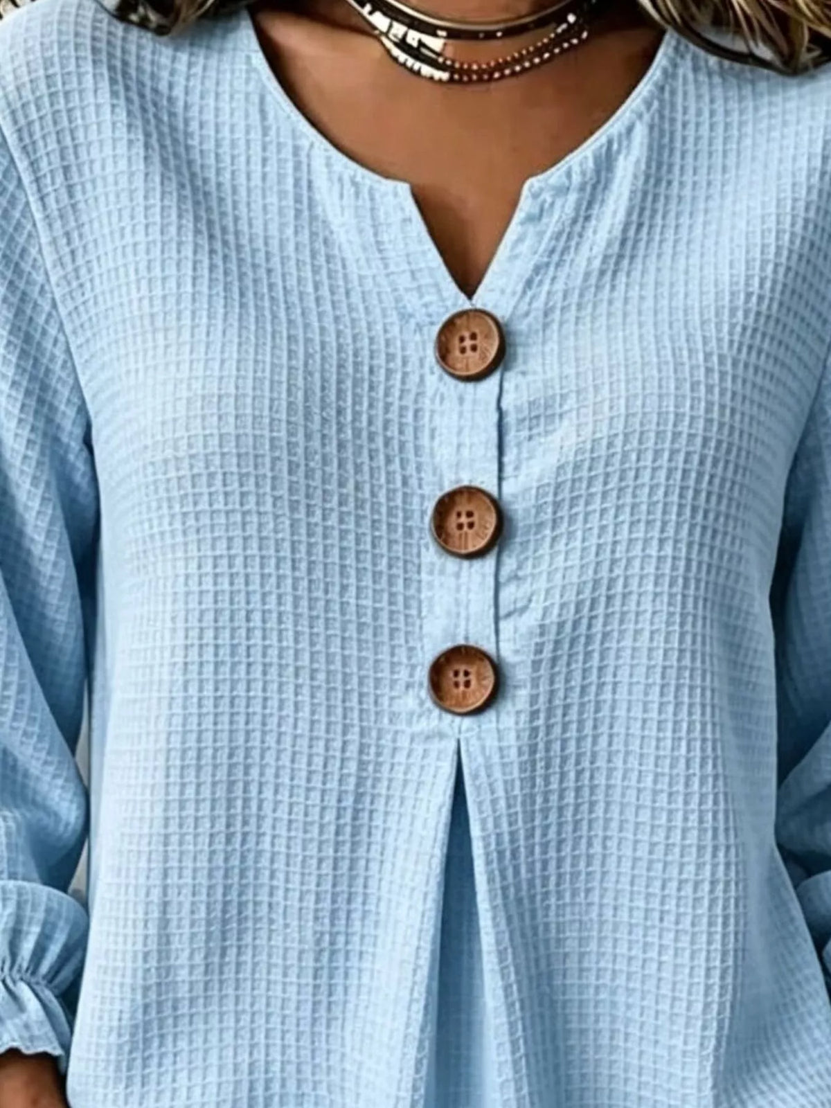 Waffle Knit Long Sleeve Top (14)