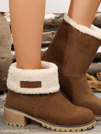 Thermal Fuzzy Block Heel Boots (7)