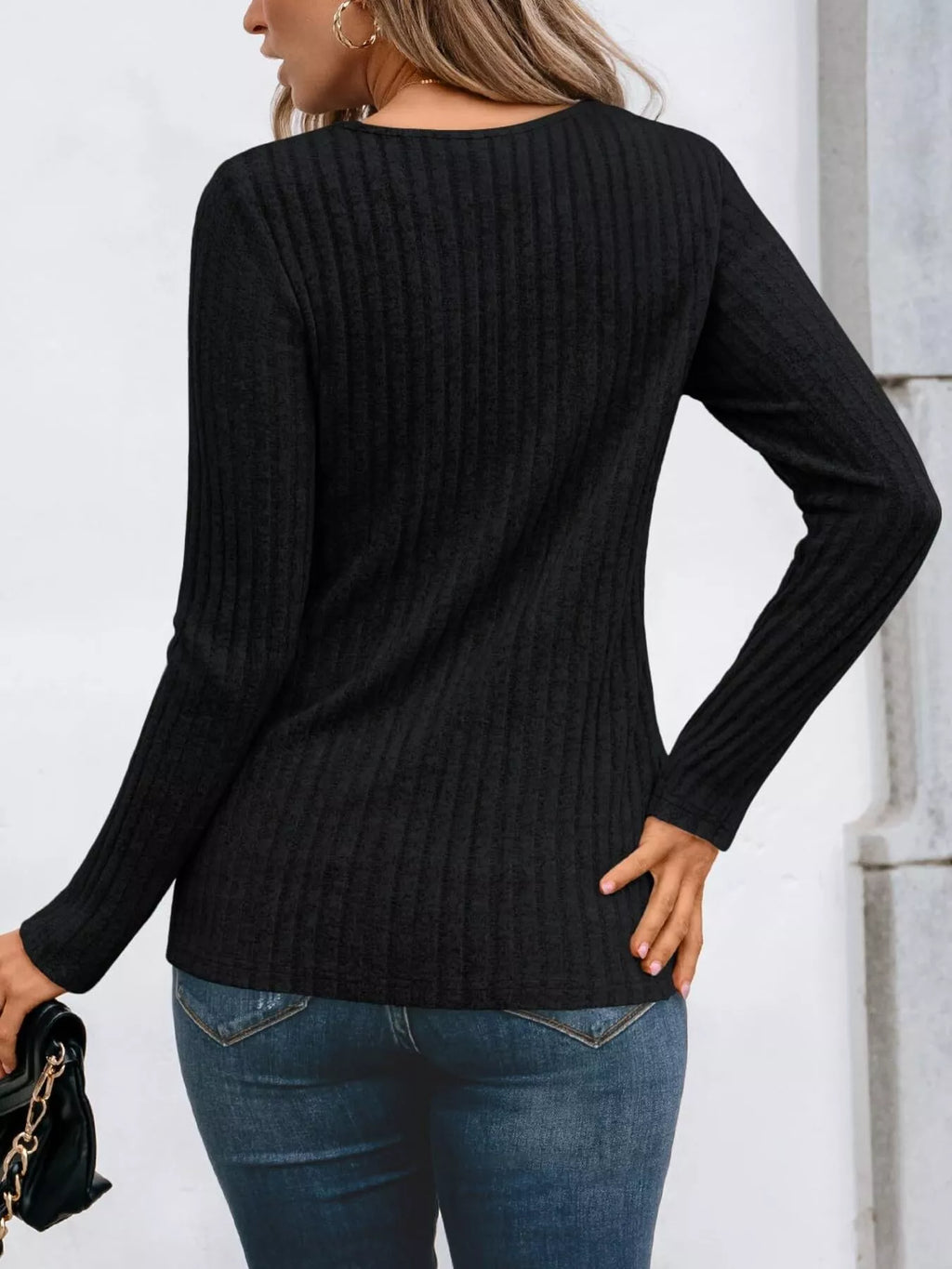 Ribbed Long Sleeve T-shirt (3)