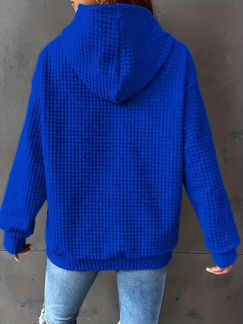Textured Knit Drawstring Hoodie (17)