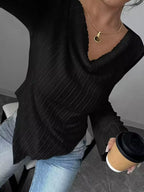 Cowl Neck Ribbed Knit Top (9)