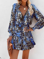 Tie Neck Lantern Sleeve Dress (2)
