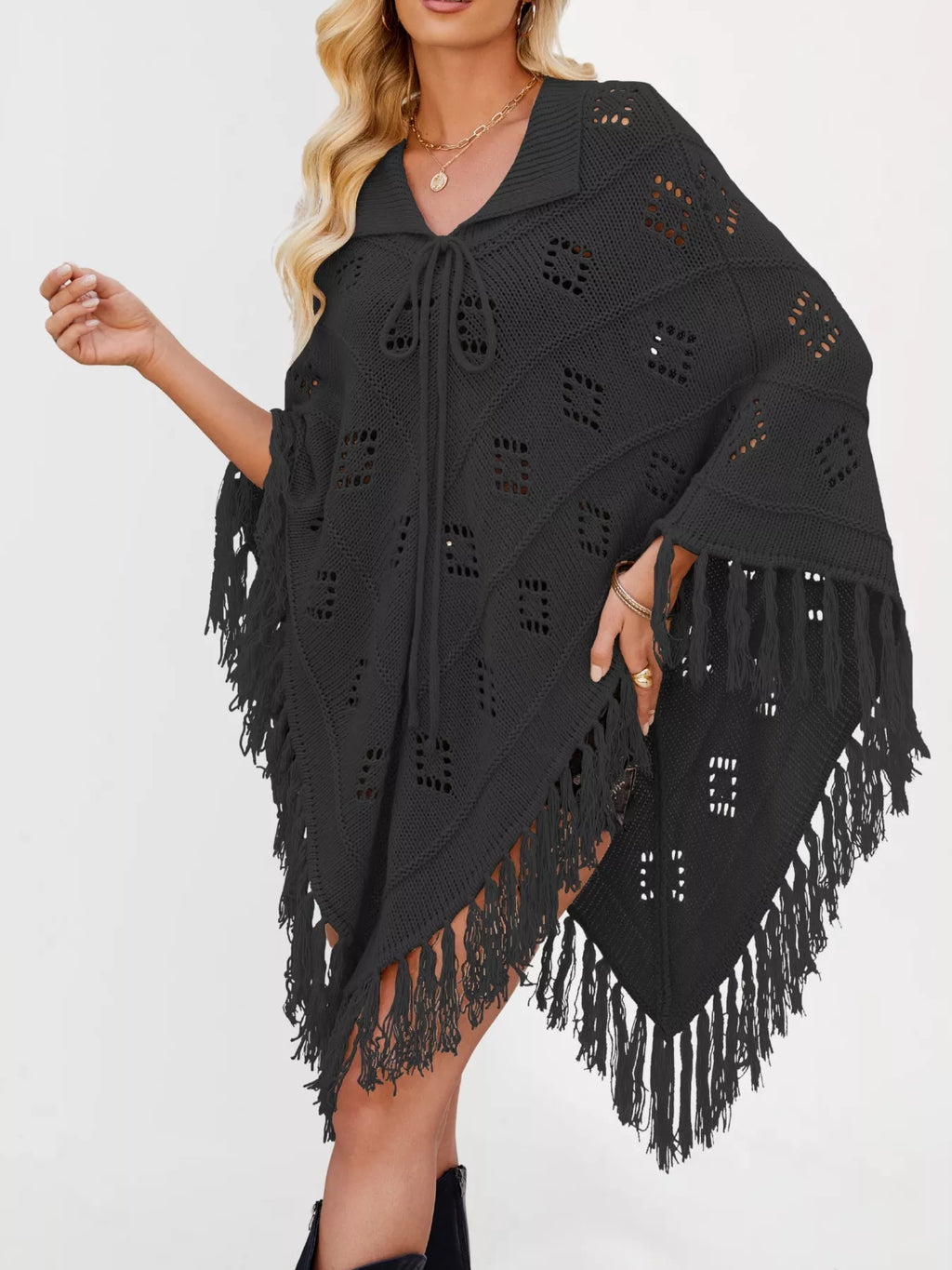 Fringe Openwork Knit Cover Up (19)